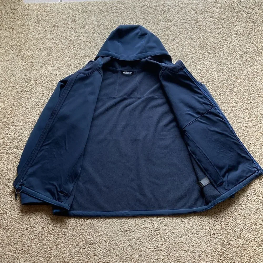 The North Face Men’s Apex Bionic Hoodie Two-Tone Blue Windwall Soft Shell Jacket